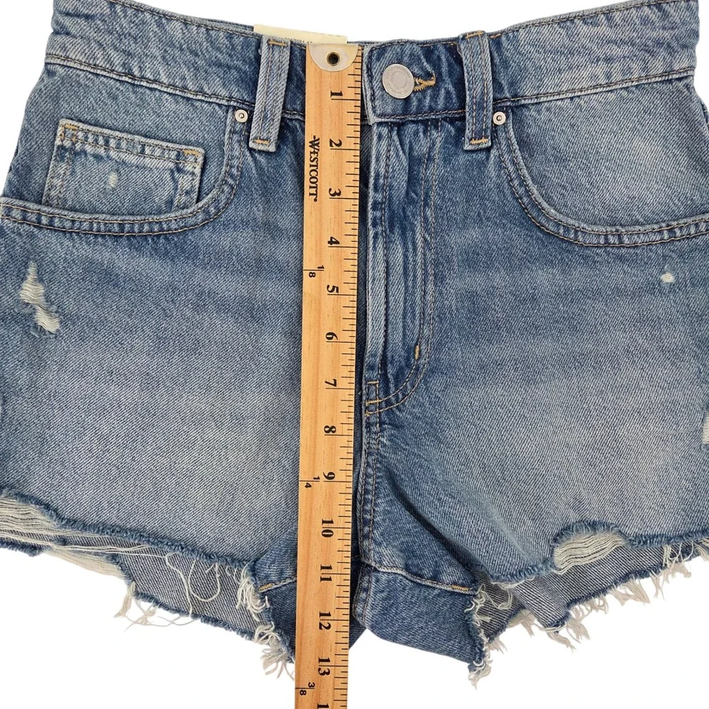 Cotton On Original Cut Off Shorts 26 Blue Distressed High Rise Boho Summer Beach